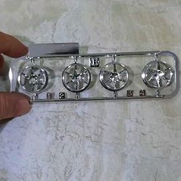 Velg Medium 6 Spoke Velg Spiral Chrome Original Tamiya