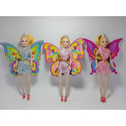 Mainan Boneka Fairy Doll Sayap Peri LongDress Barbie Kupu Baju Pendek JAYAJAYASTORE