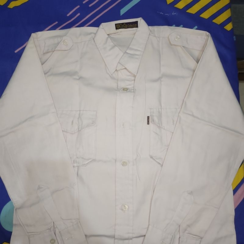 KEMEJA PUTIH OSPEK 2 EMBLEM / 2 SAKU ATAS