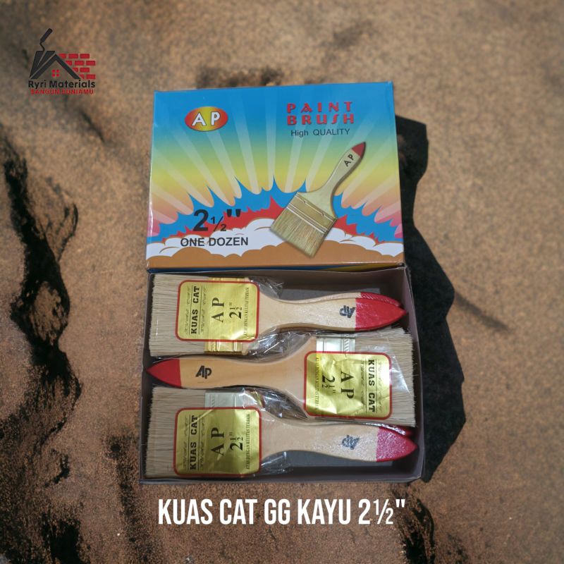 Kuas cat 2.5" inch AP / Kuas cat 2.5" inch / Kuas cat gagang kayu