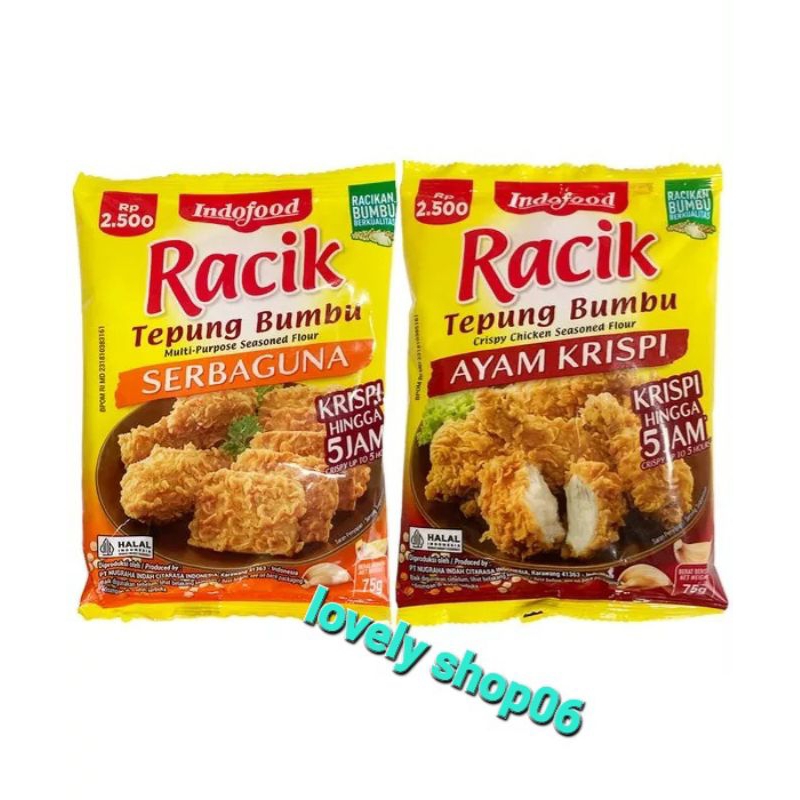 

indofood racik tepung bumbu 75gr/210gr