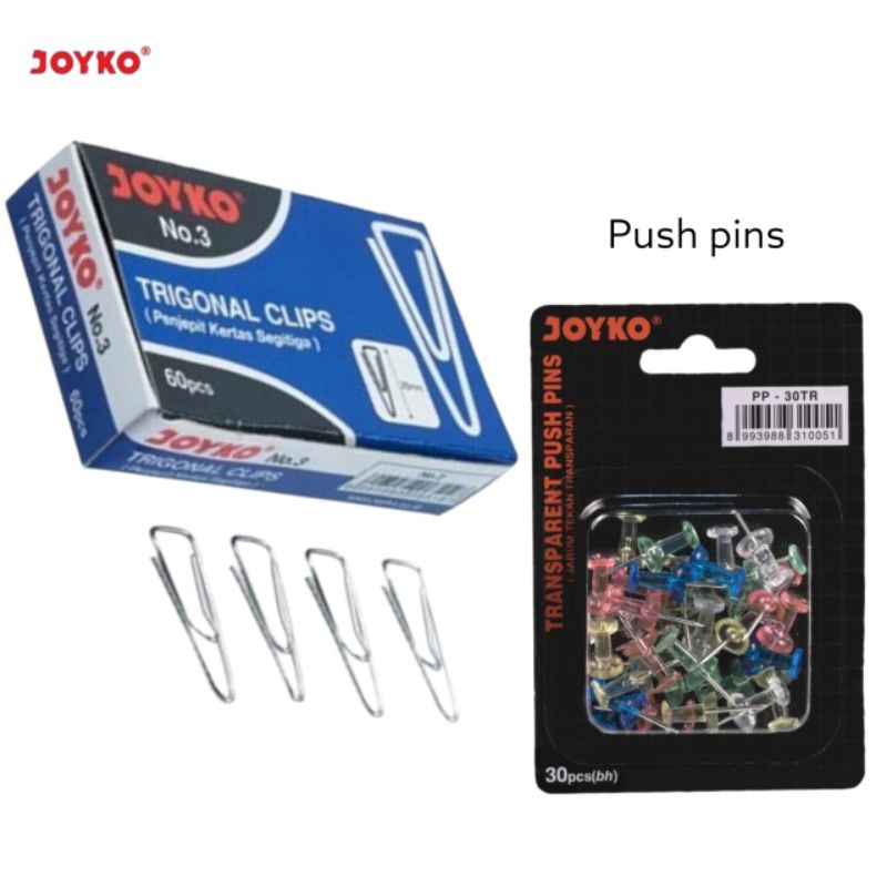 

Push Pins Transparent JOYKO PP - 30TR | Jarum Tekan Plastik (isi 30pcs)