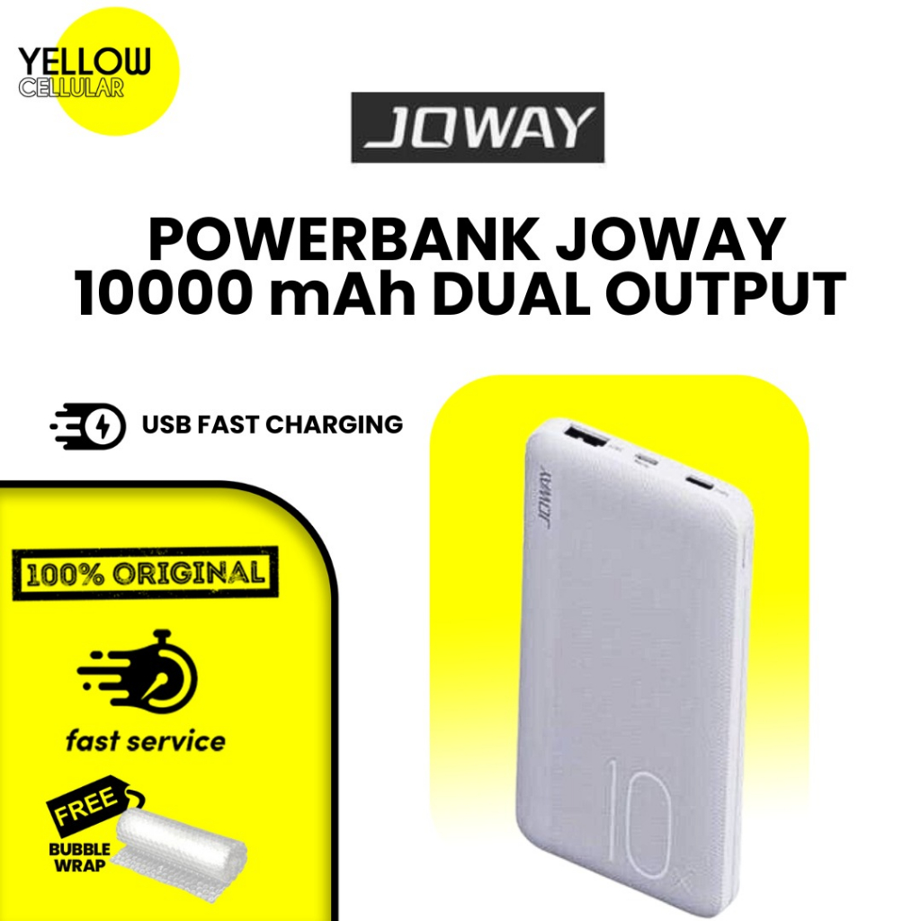 POWERBANK JOWAY 10000 mAh MINI ORIGINAL DUAL OUTPUT USB FAST CHARGING