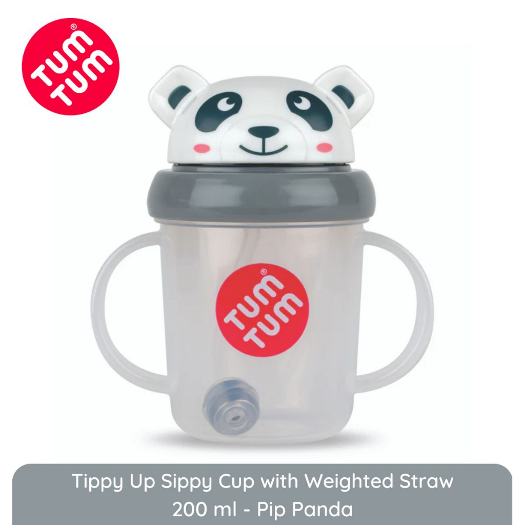 Tum Tum Tippy Up Sippy Cup Weighted Straw 200 ml Pip Panda - Gelas Anak Bayi - Tumtum