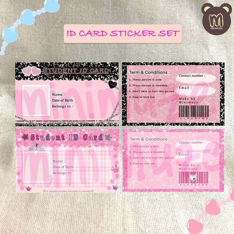[Min. 10ribu] Id Card sticker | cute sticker | id card | sticker holo | korean sticker |