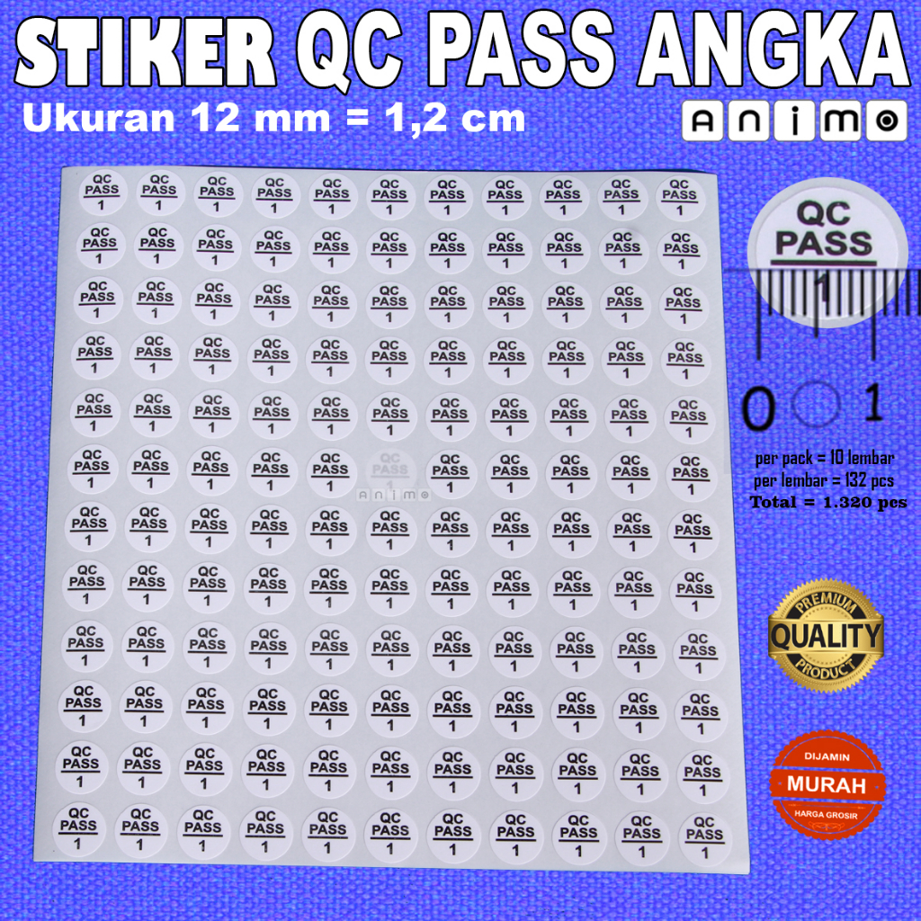 

STIKER QC PASS ANGKA - Quality Control Pass Number Sticker 1,2 CM