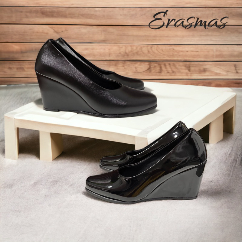 Sepatu Erasmas WG7 Wedges Hak 7 cm - Sepatu Dinas Wanita Sepatu Kerja Wanita Sepatu Kantor Wanita Se