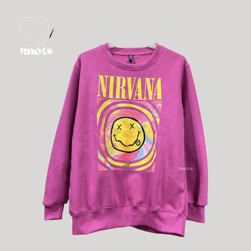 Nirvana Smile Pink Fuschia Crewneck - HM