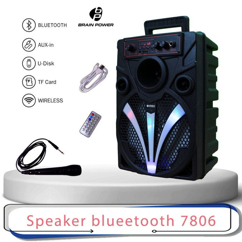 KIMISO Speaker Brain Power QS-7806 Free Remote Control + Mic
