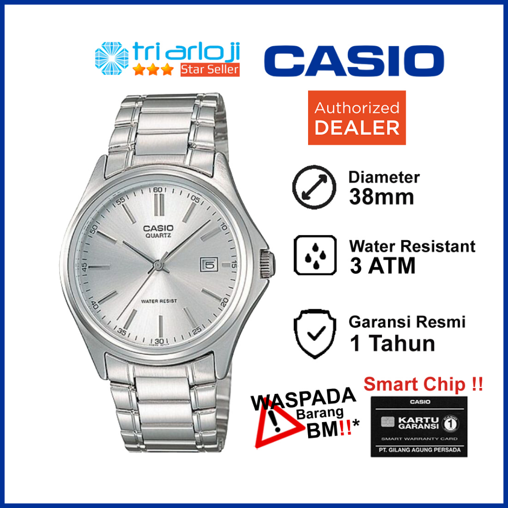 CASIO MTP-1183A-7ADF Jam Tangan Pria Analog Stainless MTP-1183A-7A MTP1183A