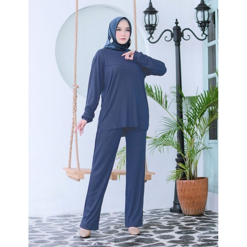 Setelan knit import premium polos| Setelan kaos dewasa| setelan knit jumbo