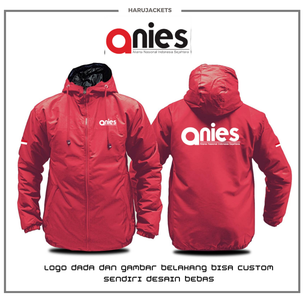 Jaket Relawan Anies Bswedan - Jaket Custom Anies Capres 2024
