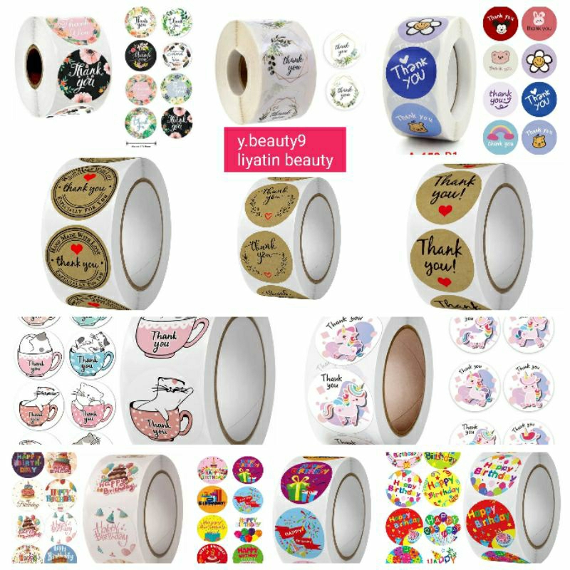 

[ PART 1 A ] Stiker 500 Pcs Stiker Roll 500 Pcs Sticker Thank You 2,5 cm isi -/+ 500 Pcs Sticker Cartoon Sticker Flower Sticker Packaging Stiker Jualan Stiker Roll