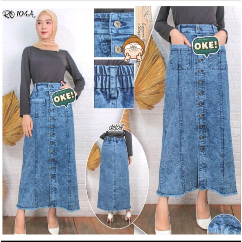 ROK SPAN LEVIS JEANS SANIA KANCING FULL