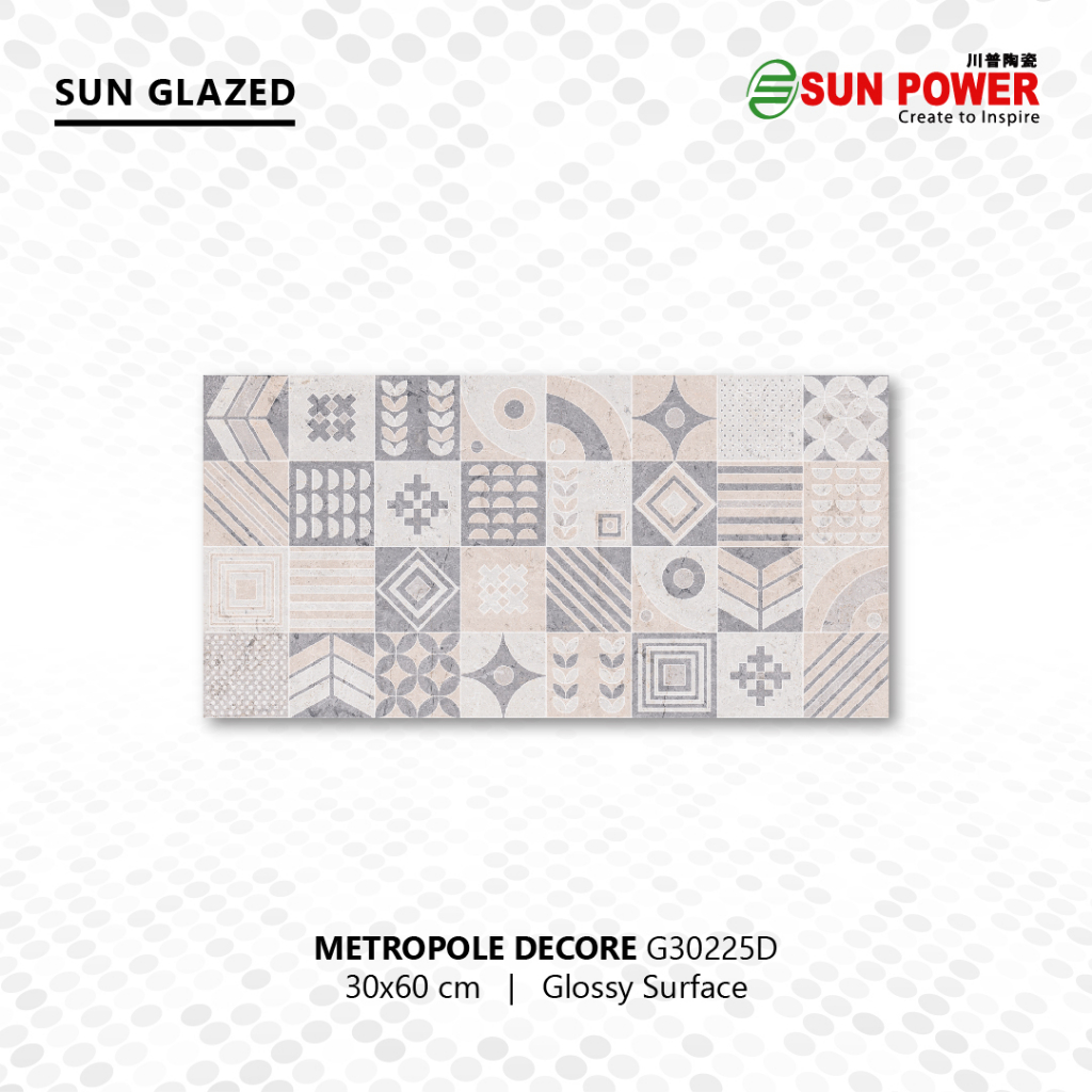 Keramik Dinding Dekoratif Glossy -  Metropole Series 30x60 | Sun Power