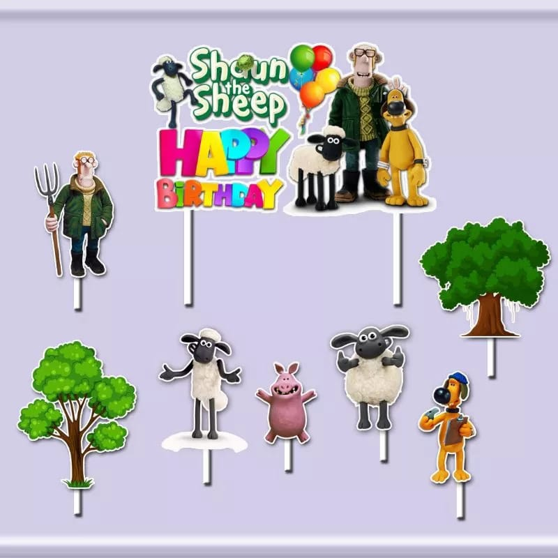 cake topper hiasan kue ulang tahun motif shaun the sheep