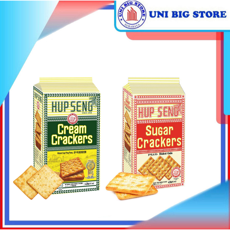 

Biskuit Hup Seng Gaben Cream | Sugar Crackers 428 gr Kreker Cap Ping Pong Gabin Asin Manis