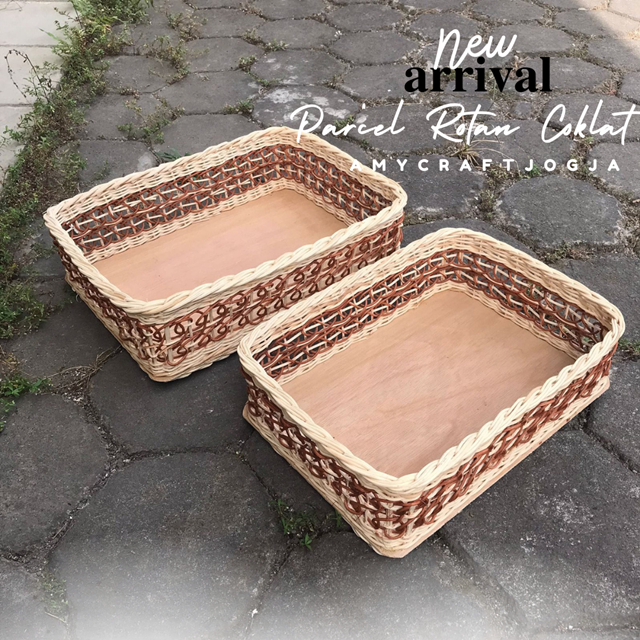 Parsel Rotan Coklat | Parsel Rotan Anyaman Ruwet Parsel Rotan Hantaran Rotan keranjang cantik keranj