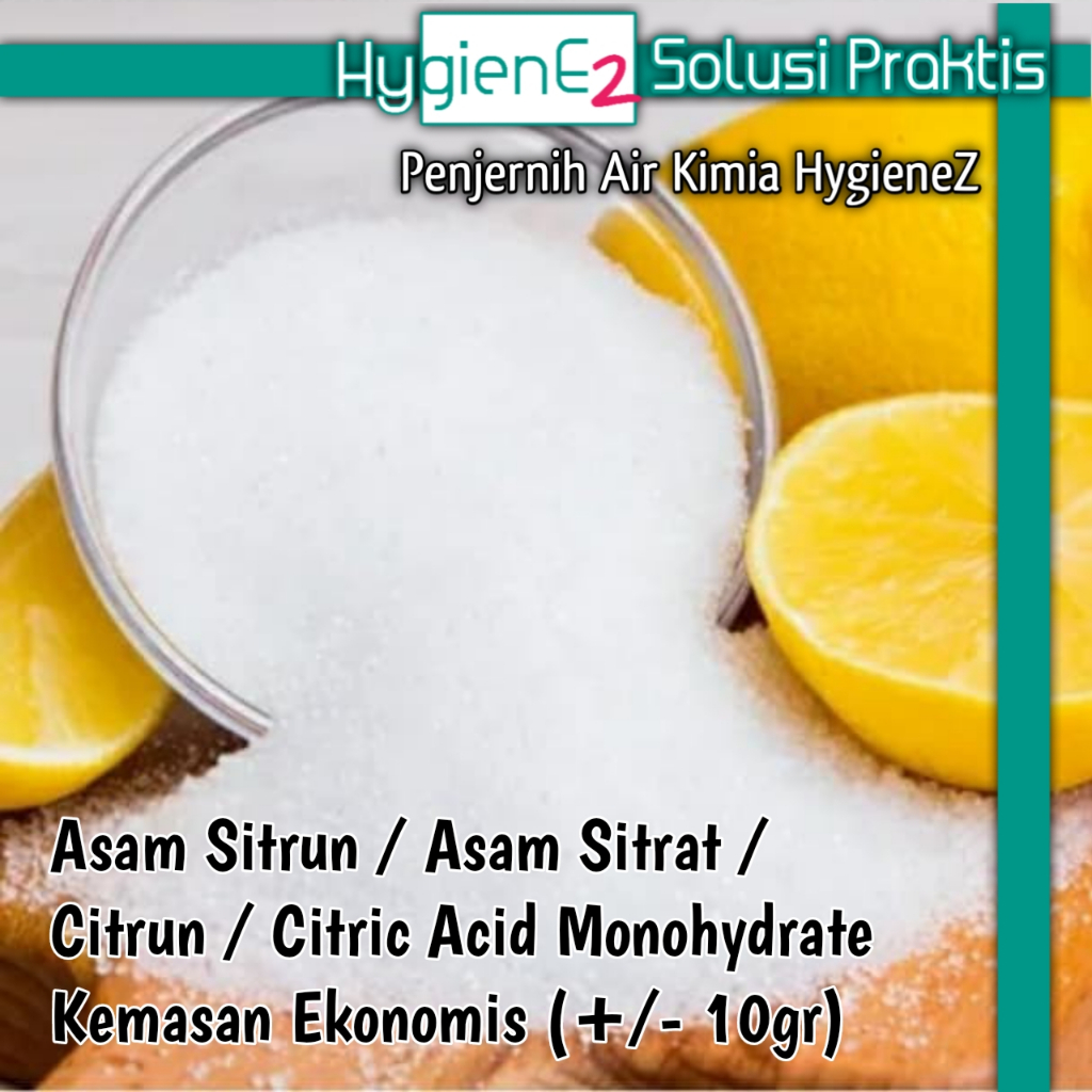 10gr ASAM SITRUN Penjernih Air Kimia & Bebatuan Alami Lengkap Serbaguna HYGIENEZ / ASAM SITRAT / CITRUN / CITROEN / CITRIC ACID MONOHYDRATE Aquarium Akuarium Aquascape Mini Kolam Renang Ikan Koi Bak Mandi Tandon Toren Sumur Bor PDAM Filter Penyaring