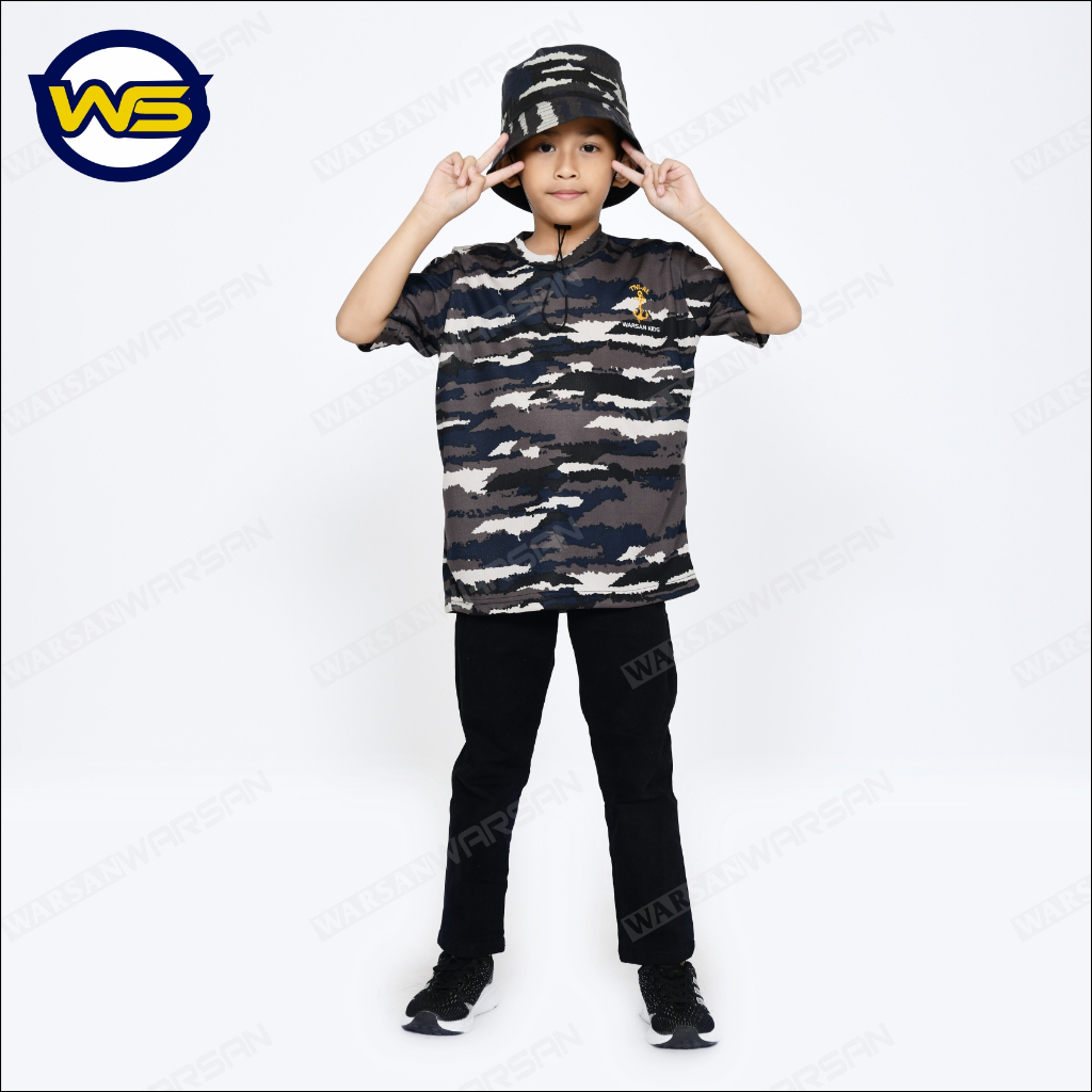 BAJU TNI AL ANAK TERBARU / BAJU LORENG TNI AL ANAK BORDIR / BAJU DRYFIT TNI AL ANAK