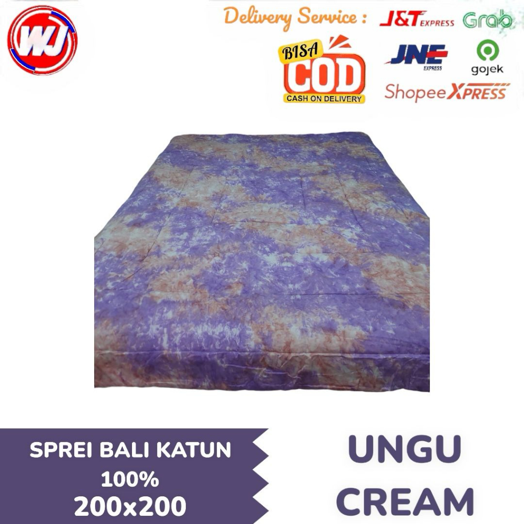 SPREI-BALI KATUN 200X200 UNGU CREAM