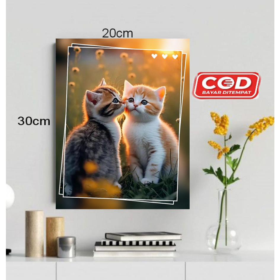 HIASAN DINDING GAMBAR KUCING/POSTER KAYU TEMA KUCING/POSTER TEMA KUCING/DEKORASI