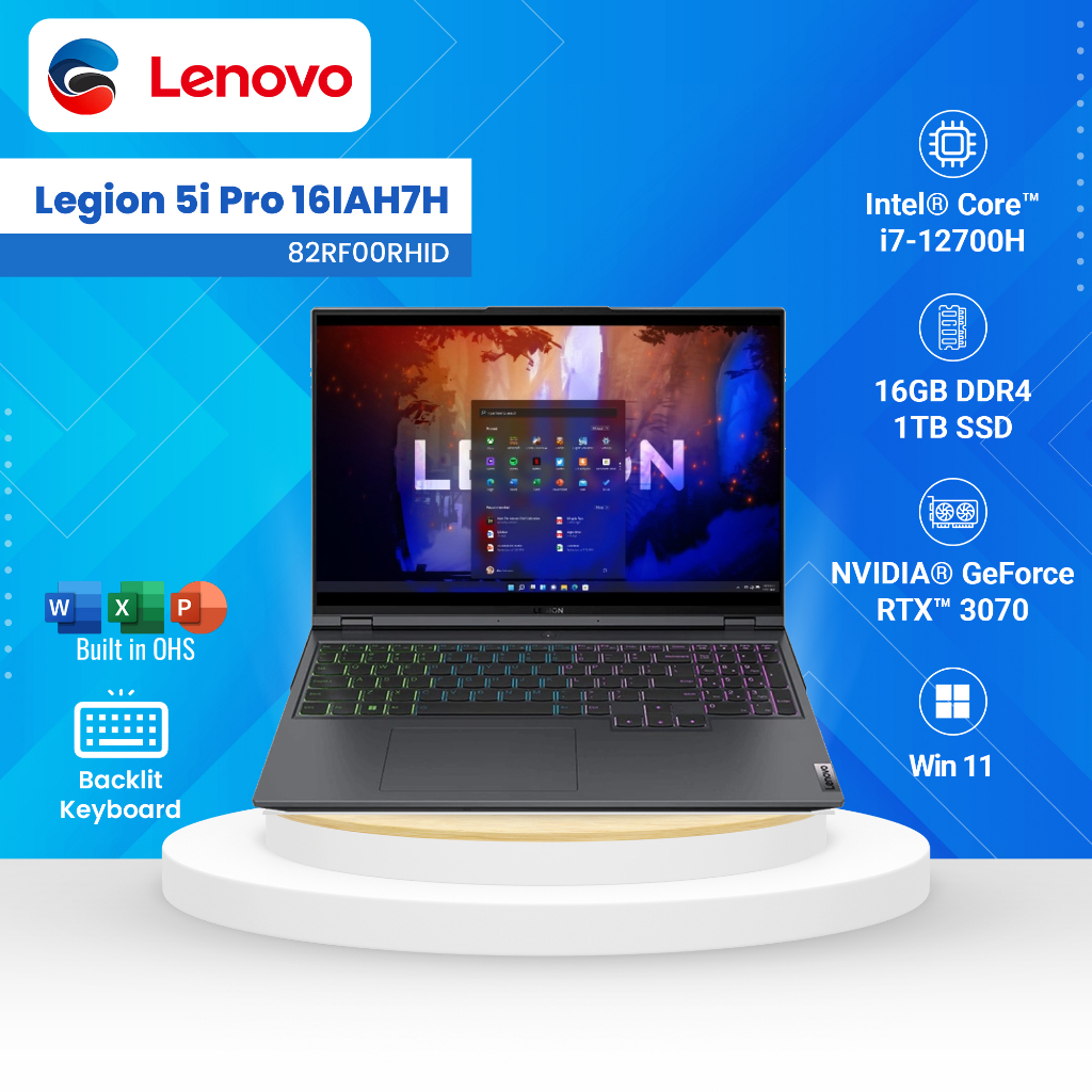LENOVO Laptop Legion 5 Pro Intel Core i7 12700H 16GB 1TB [82RF00RHID]