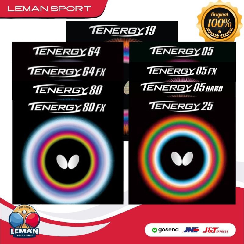 Karet Butterfly Tenergy Series (19 / 05 / 05FX / 05HARD / 25 / 25FX / 64 / 64FX / 80 / 80FX) / Karet