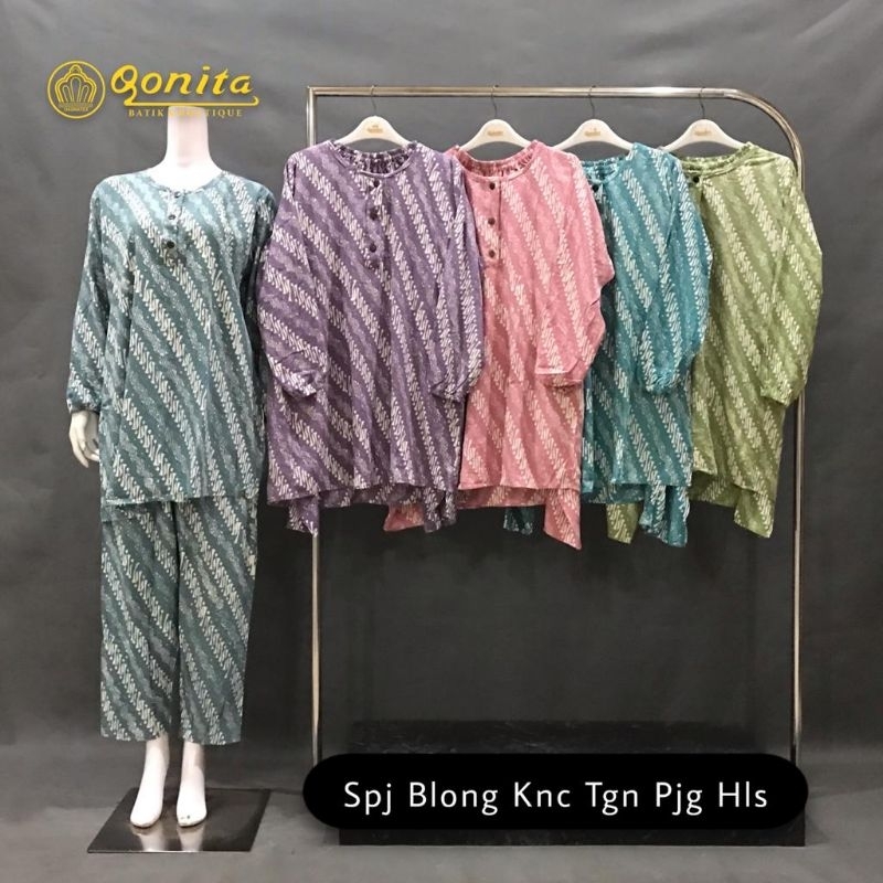 Setelan Celana  Batik Qonita Huza Luza Pekalongan / set piyama panjang oneset busana muslim tunik ba