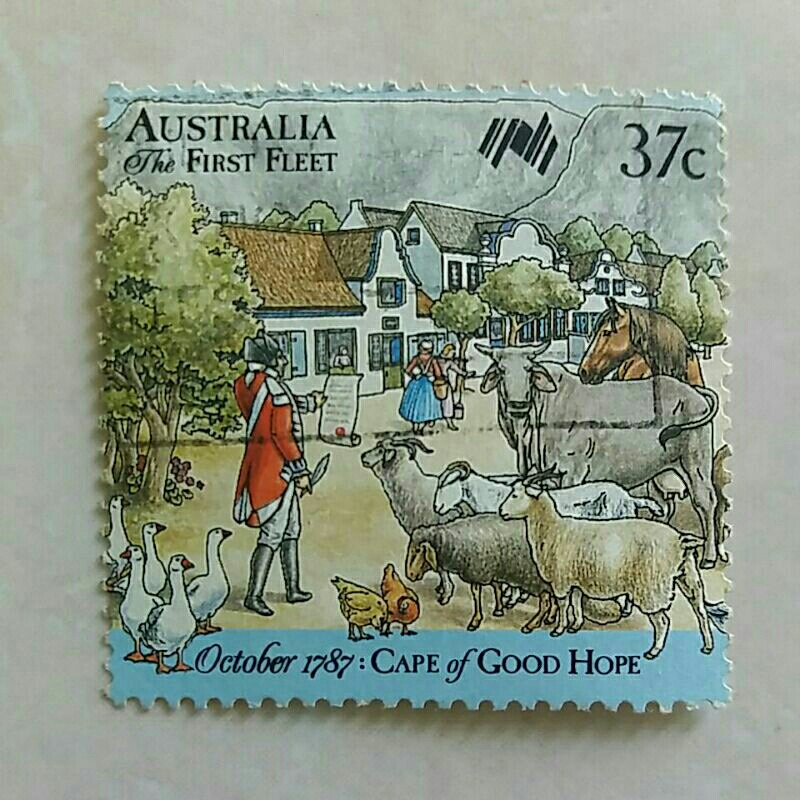 

(AA) Perangko Australia 1987 Bicentenary of Australian Settlement - Cape of Good Hope (9) - Marine Checking List of Livestock 37c Used