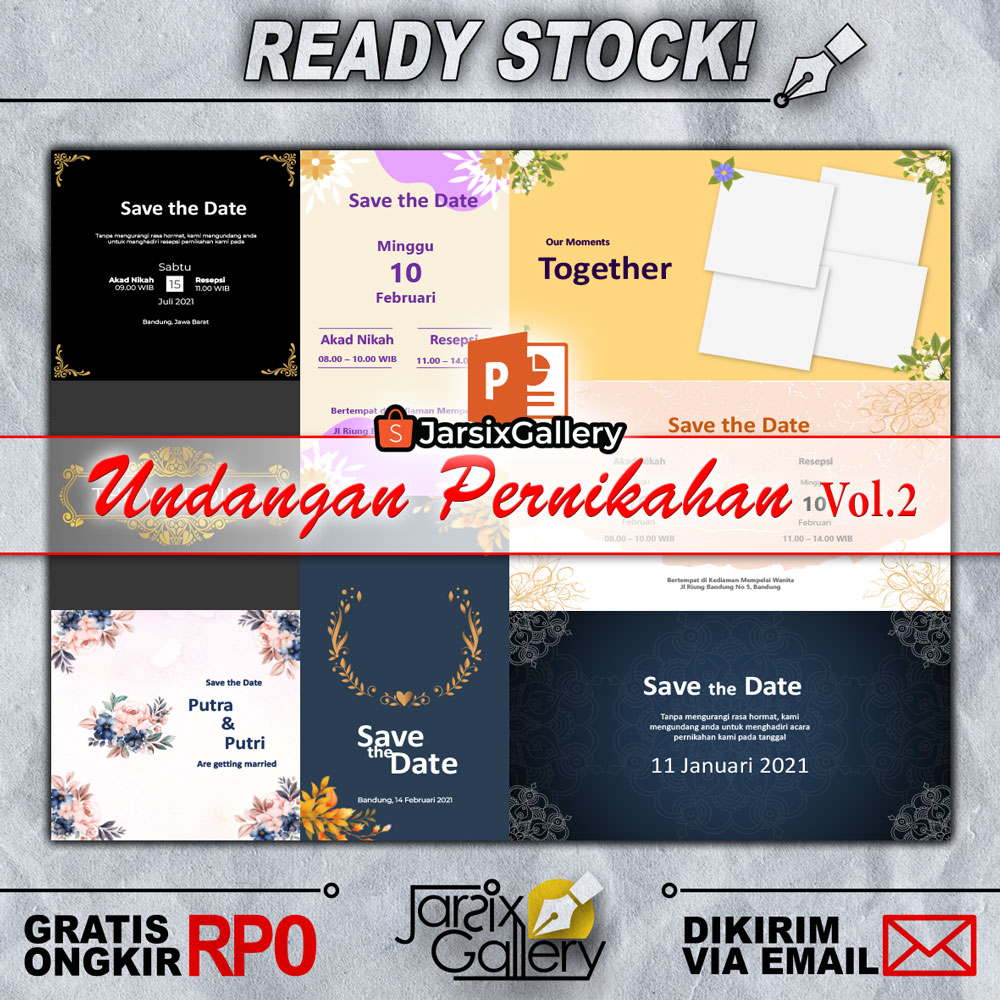 [PPT] Template Video Undangan Pernikahan Vol.2 - Desain Premium Elegan PowerPoint