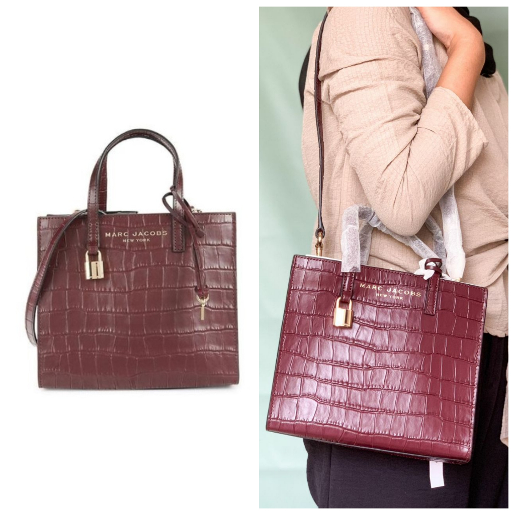 Tas MJ Mini Grind Tote Bag Croco Syrah sz 23x20x12cm