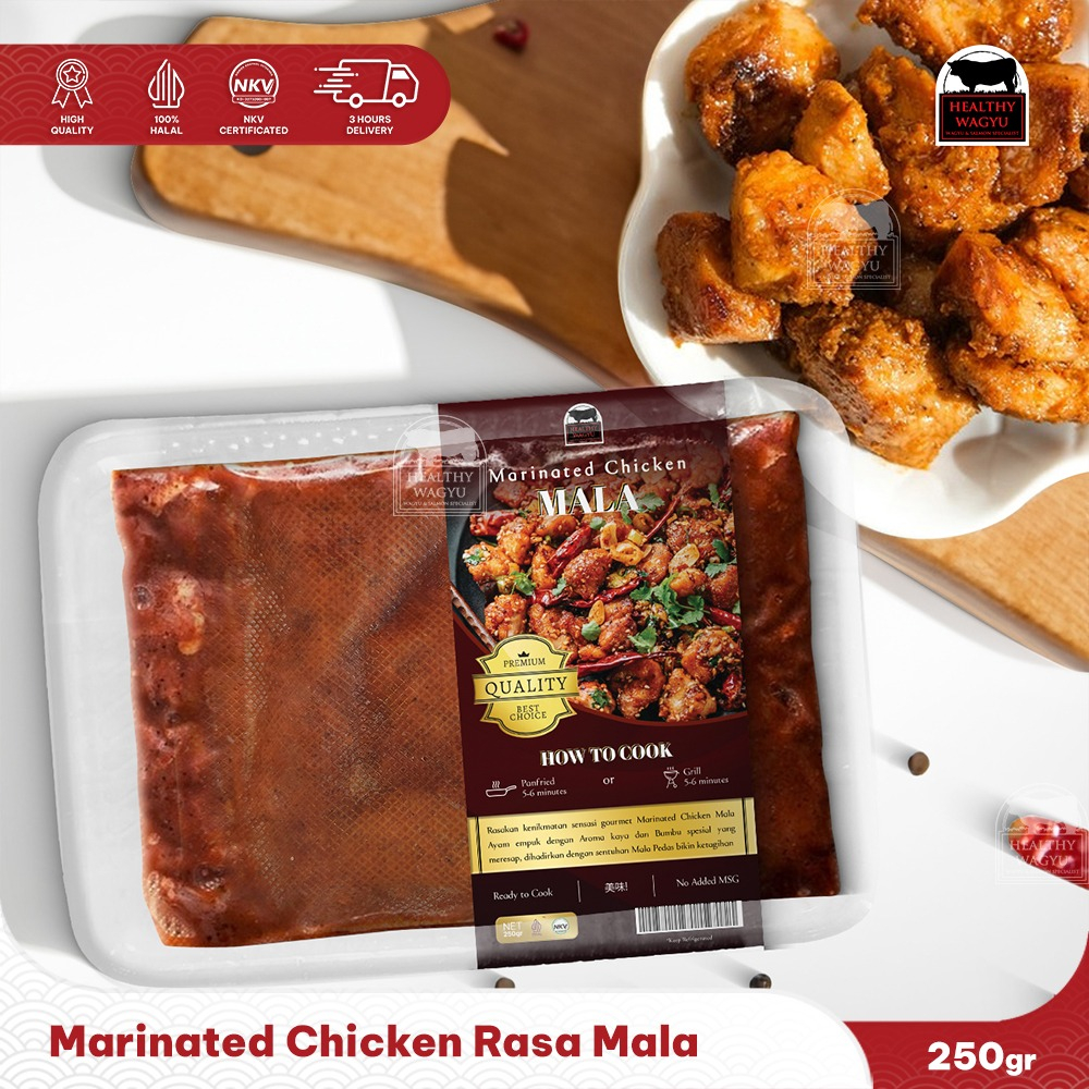 

Daging Paha Ayam Marinated Rasa Mala 250gr Healthy Wagyu