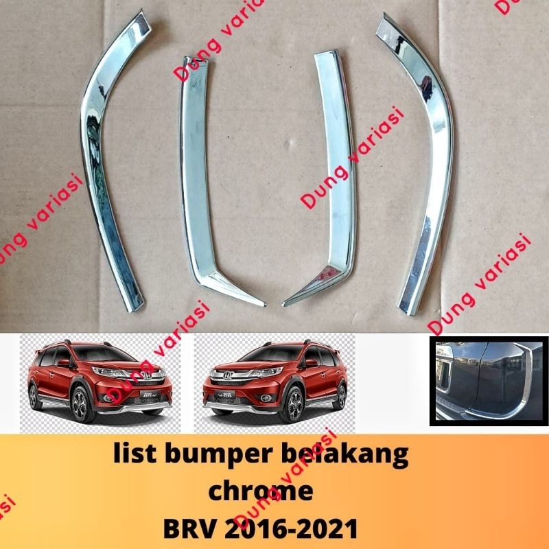 list bumper belakang honda BRV chrome 2016,2018,2021