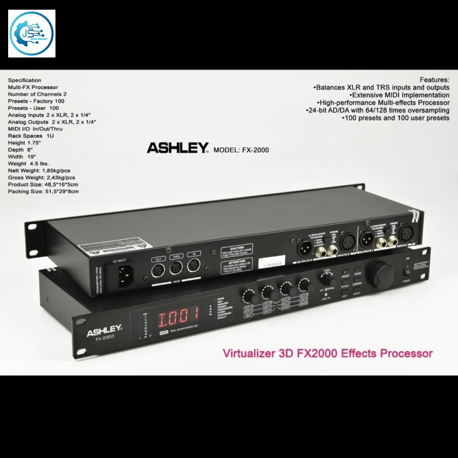 effect processor ashley fx2000 fx 2000 virtualizer 3D original