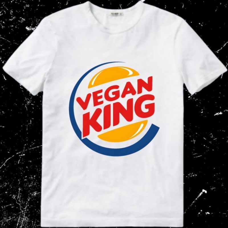 Baju Kaos Tshirt T Shirt Pria Laki Cowok Cewek Perempuan Unisex Vegetarian Vegan Burger King