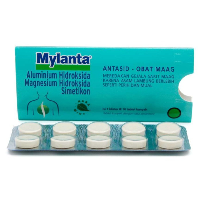 Mylanta Obat Maag Tablet Rasa Mint Isi 10
