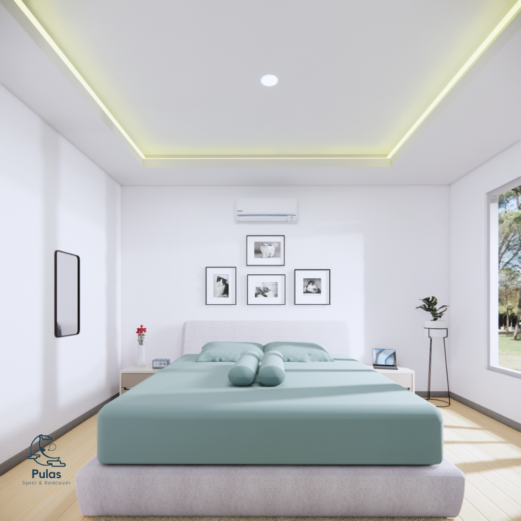 Sprei pulas polos warna Sage Green katun premium