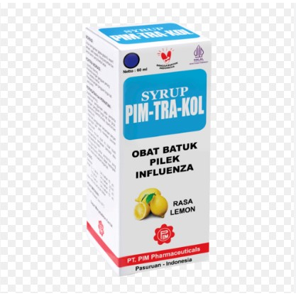 PIM TRA KOL PIMTRAKOL PIM-TRA-KOL SIRUP 60 ML RASA LEMON UNTUK BATUK DAN PILEK