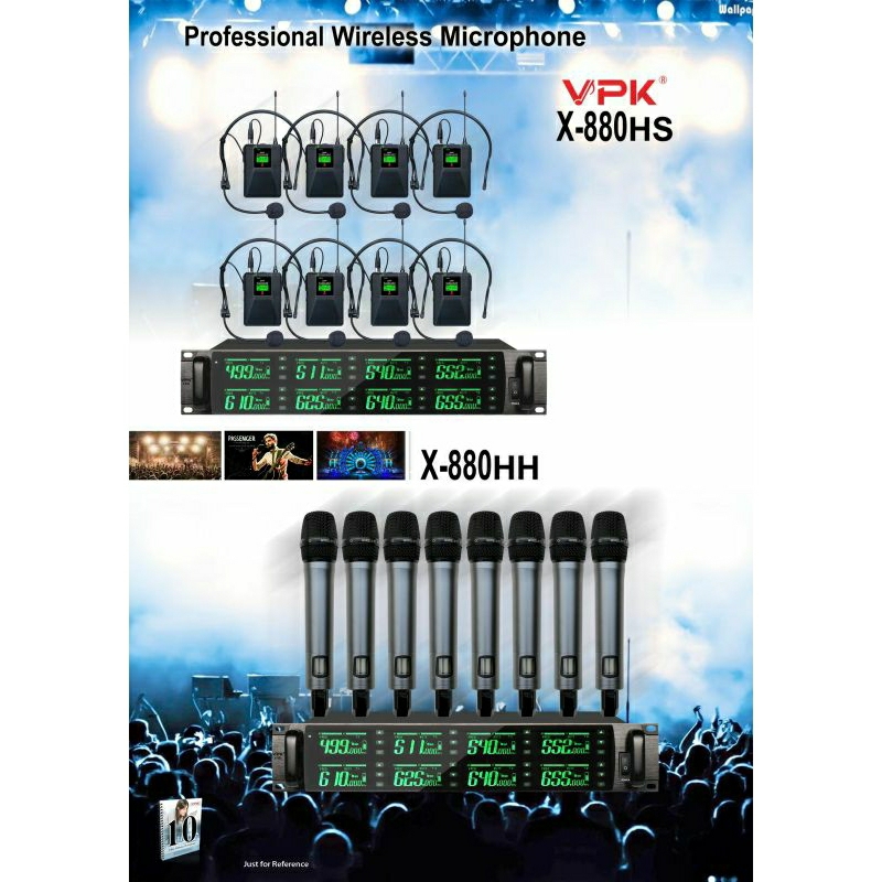 Mic wireless VPK X880 original 8 mic(8ch)