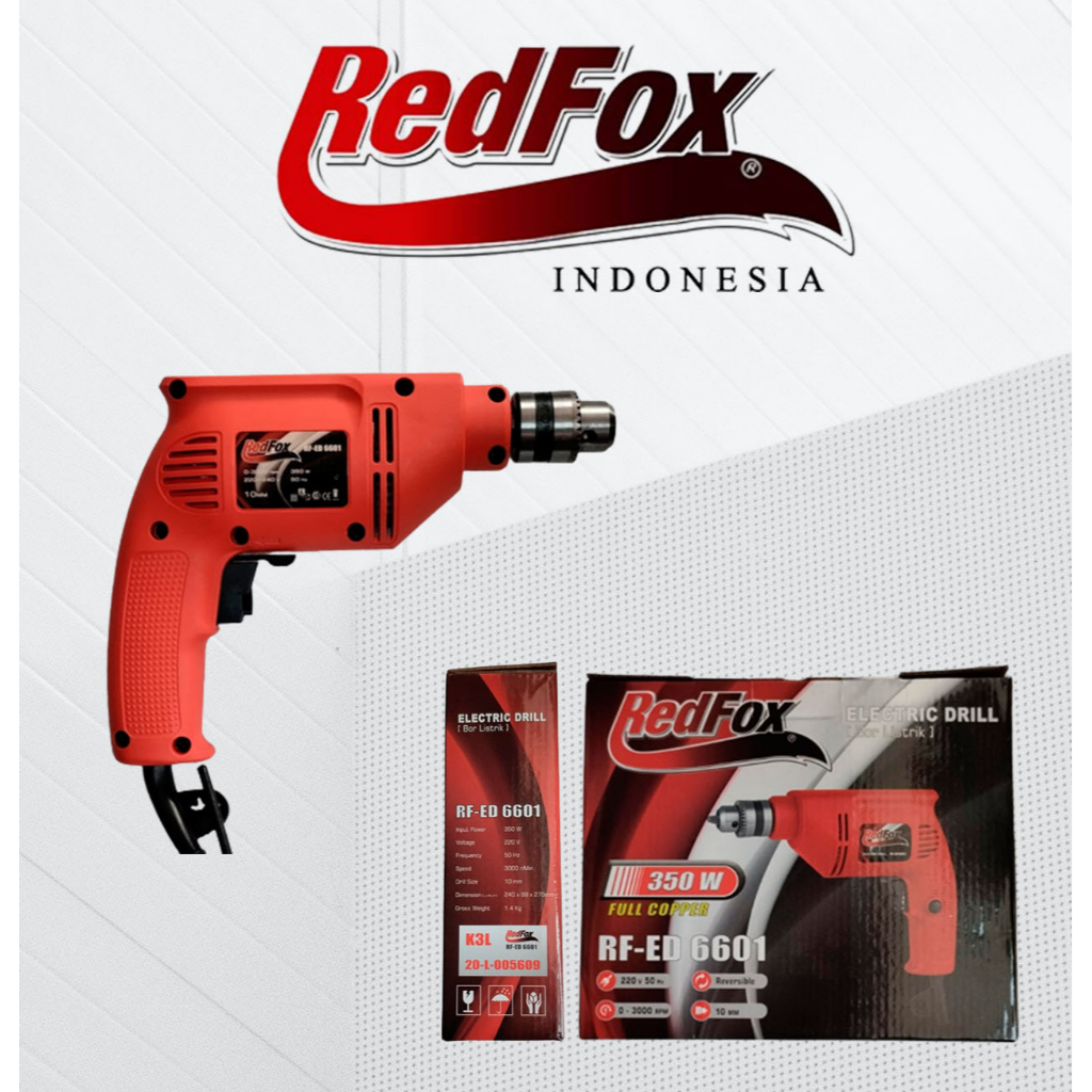 REDFOX Mesin Bor 10mm 350W RF-ED 6601