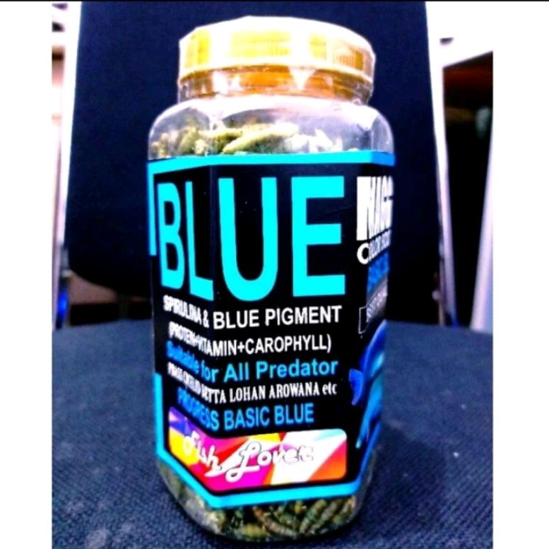 Makanan Ikan Predator Maggot Kering FISH LOVER MAGGOT  BLUE YELLOW RED 130GR