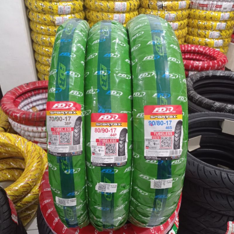 BAN LUAR FDR TUBLES 70/90-17, 80/90-17, 90/80-17 FDR SPARTAX ORIGINAL 100%