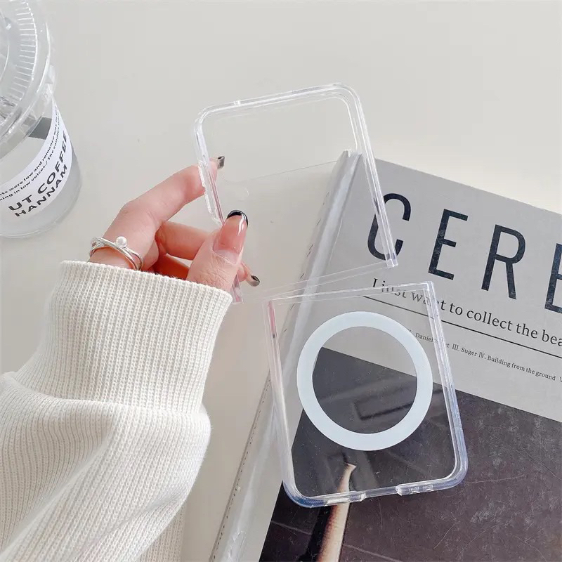 Best Seller!!!! Case Magsafe Akrilik SAMSUNG Z FLIP Z FOLD 3 4 5 Magnetic Case Clear Hybrid Bumper Casing