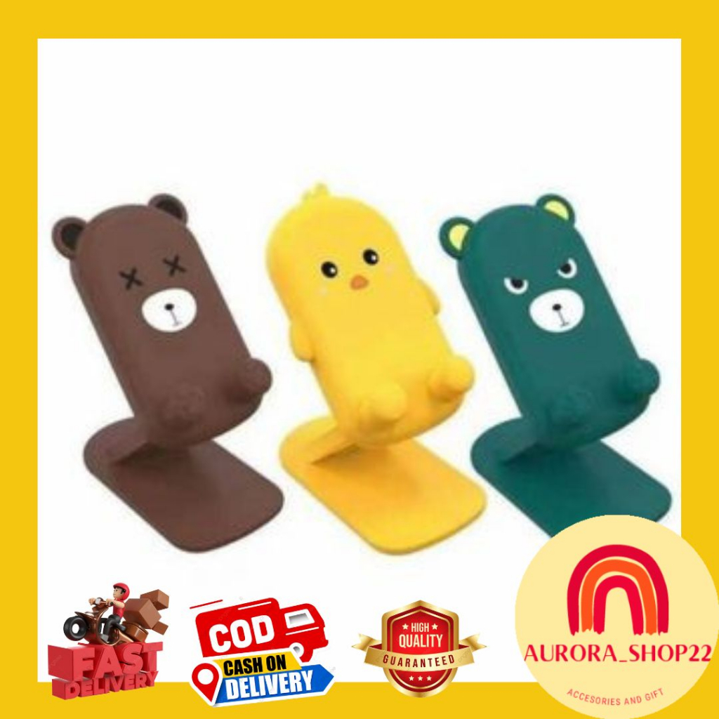 [COD] STAND HOLDER HP KARAKTER IMPORT CUTE UNIVERSAL HOLDER LIPAT STANDING PHONE KARAKTER LIPAT
