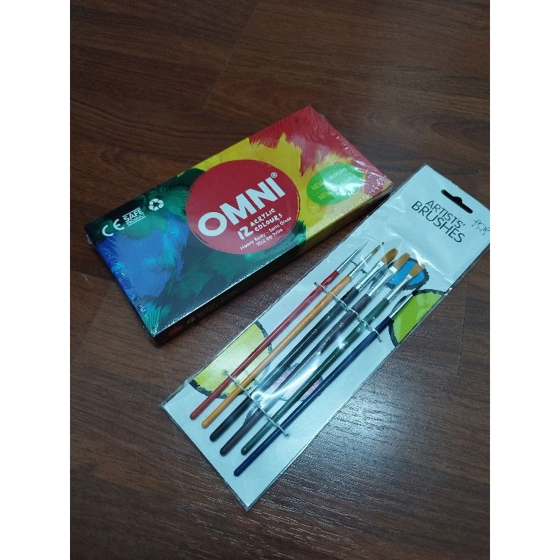 

Cat Akrilik OMNI Acrylic set dengan kuas brush