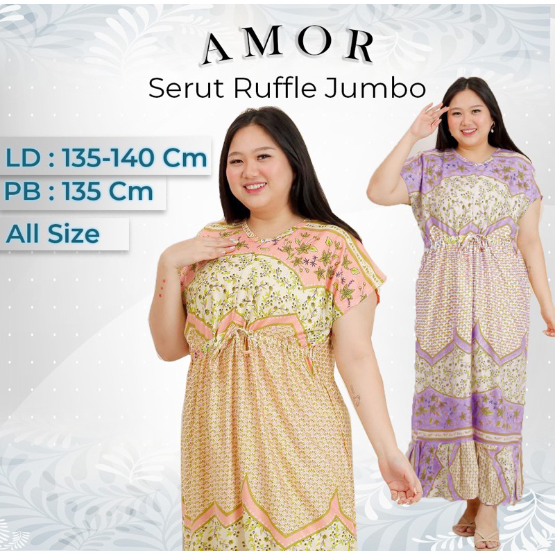 MOTIF BUNGA KECIL DRESS WANITA PANJANG JUMBO LD 130 LD 140 DASTER LOWO PREMIUM JUMBO SERUT DADA REMP