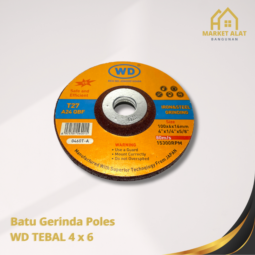 Batu Gerinda Poles WD TEBAL 4 x 6 / Batu Resibon Poles Gurinda WD