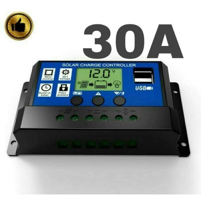 Controller Controler Panel Solar Surya 10A 20A 30A Kontroler Pengontrol Kontrol Charger Pengecas Aki