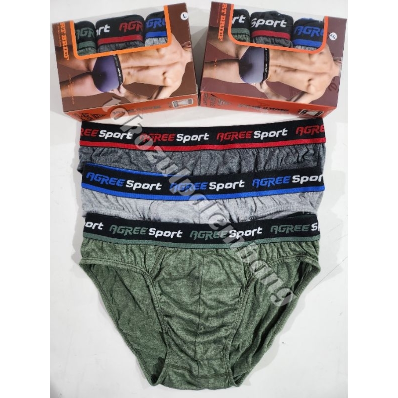[3 pcs] CD Pria Agree Sport Art 2311 Karet Boxer | Celana Dalam Agree Bahan Katun Lembut